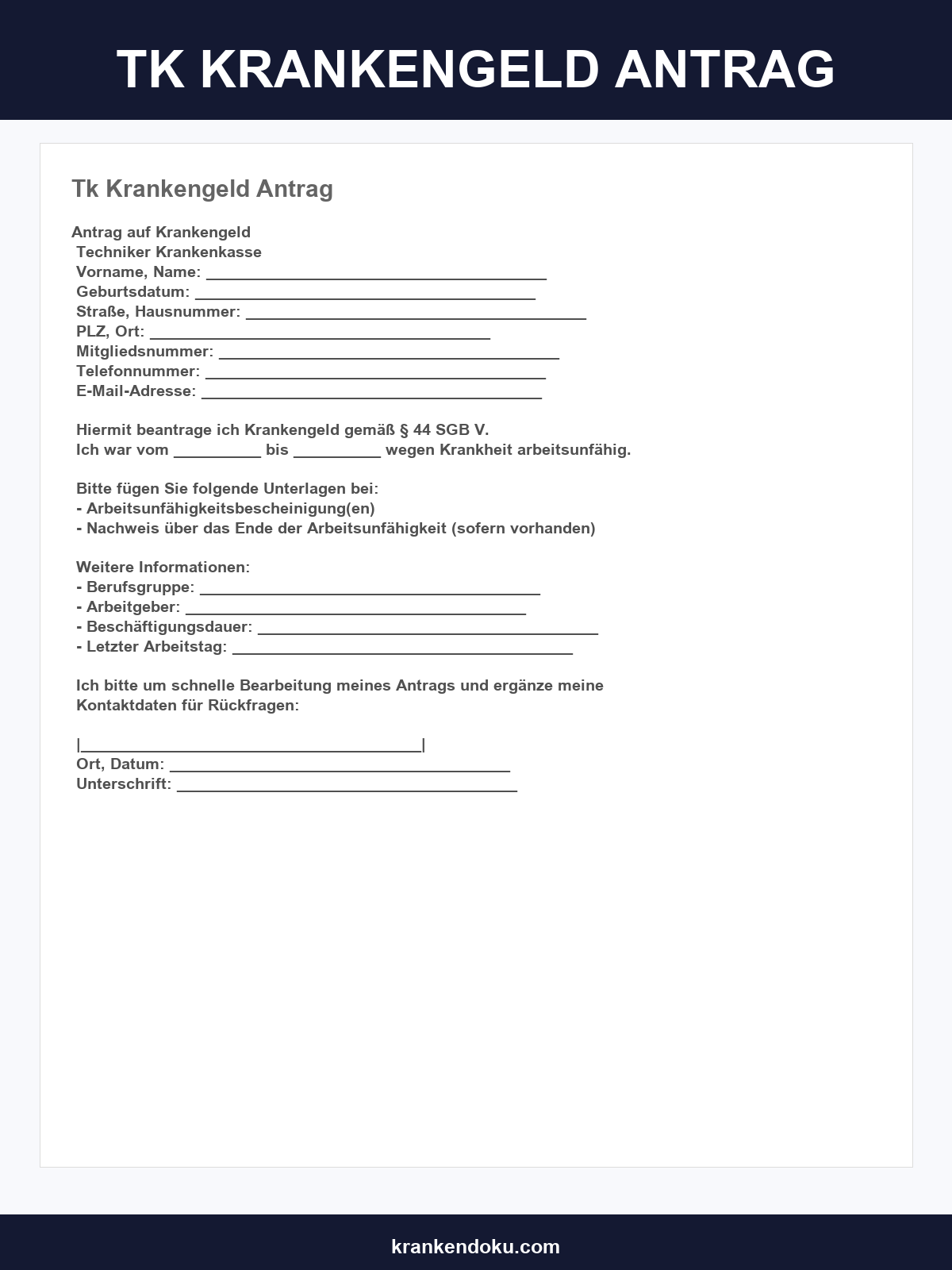 Tk Krankengeld Antrag